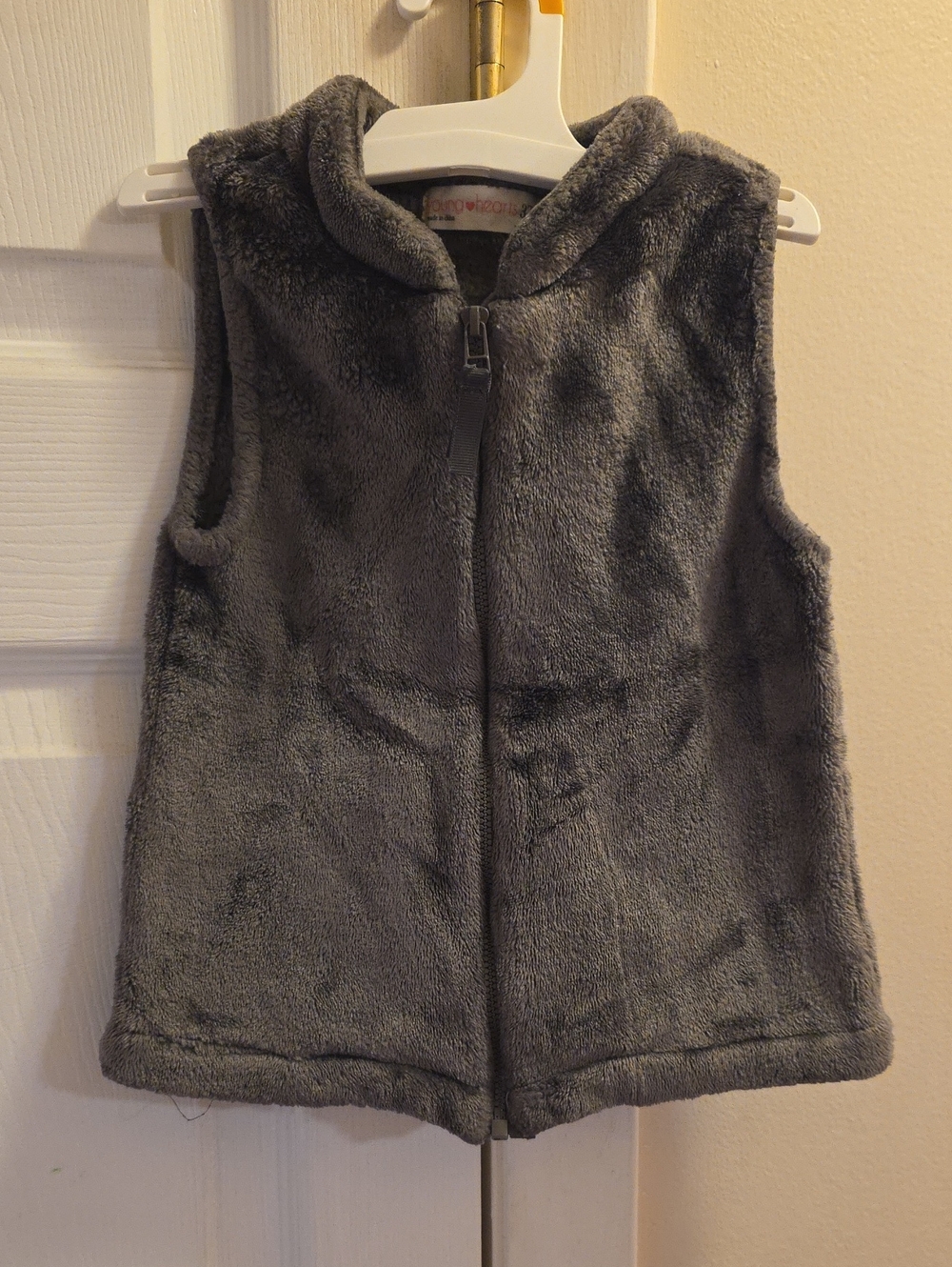 Cozy Kids Plush Vest - Gray